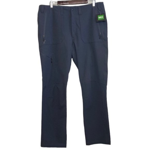Gray Nylon Stretch Pants Sandbagger Cargo Style Hiking Camping - Picture 1 of 10